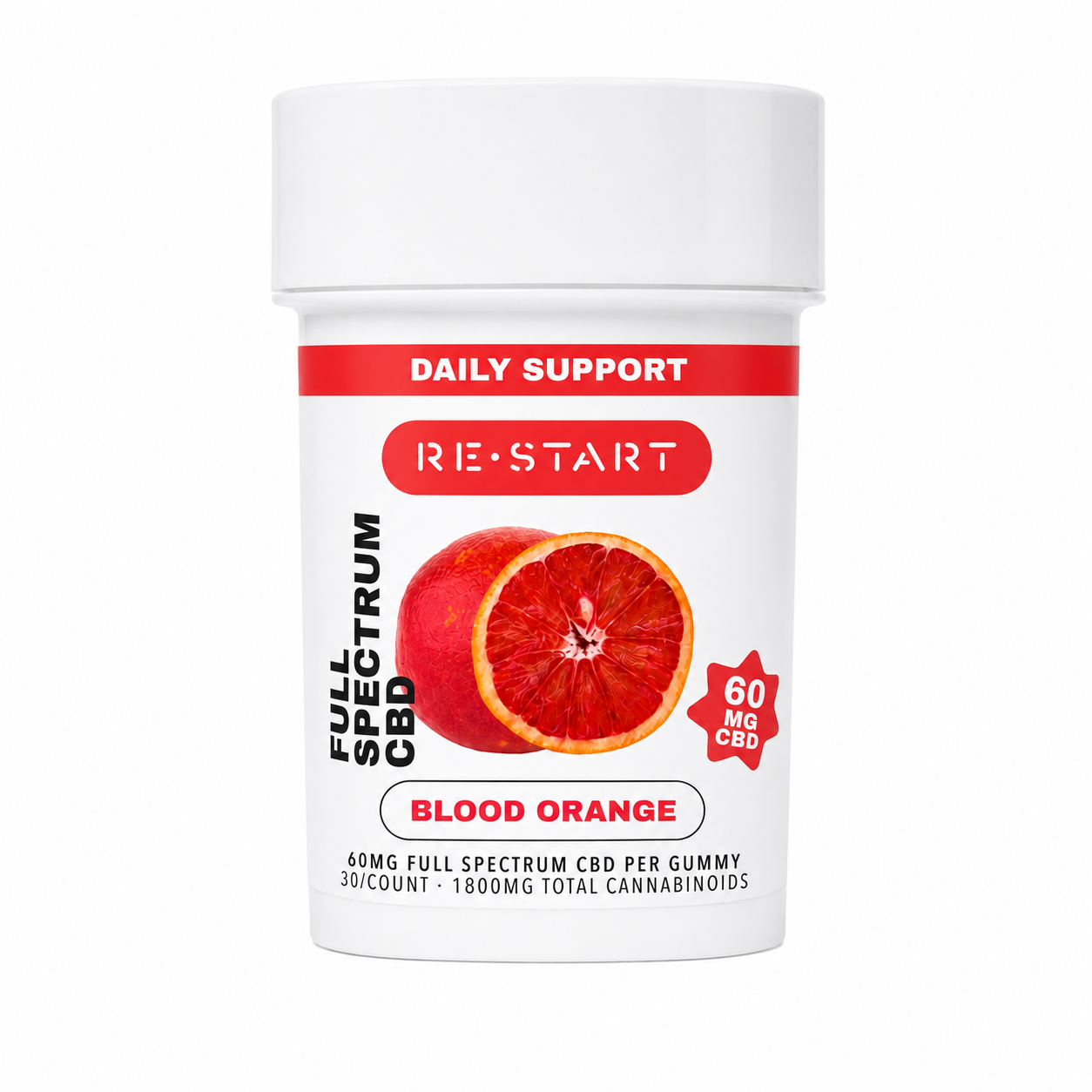 CBD Full Spectrum 60MG Gummies Blood Orange / 30ct